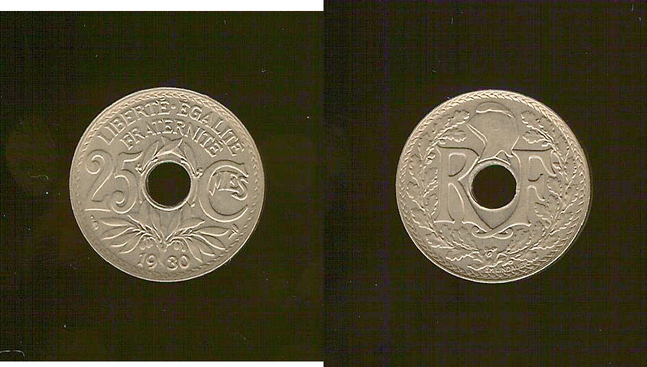 25 centimes Lindauer 1930 SPL+